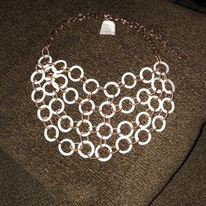 Gold and White Circles Necklace
